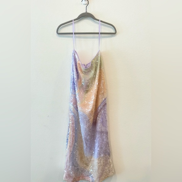 NWT ASOS Abstract Print Sequin Set - Pastel Hues - Picture 4 of 8
